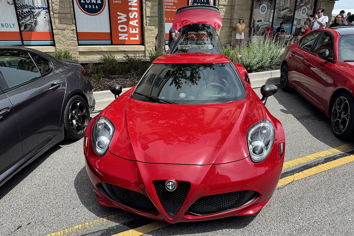 Red Alfa Romeo 4C at the Festa Italiana Italian Motorsports Show in Kansas City